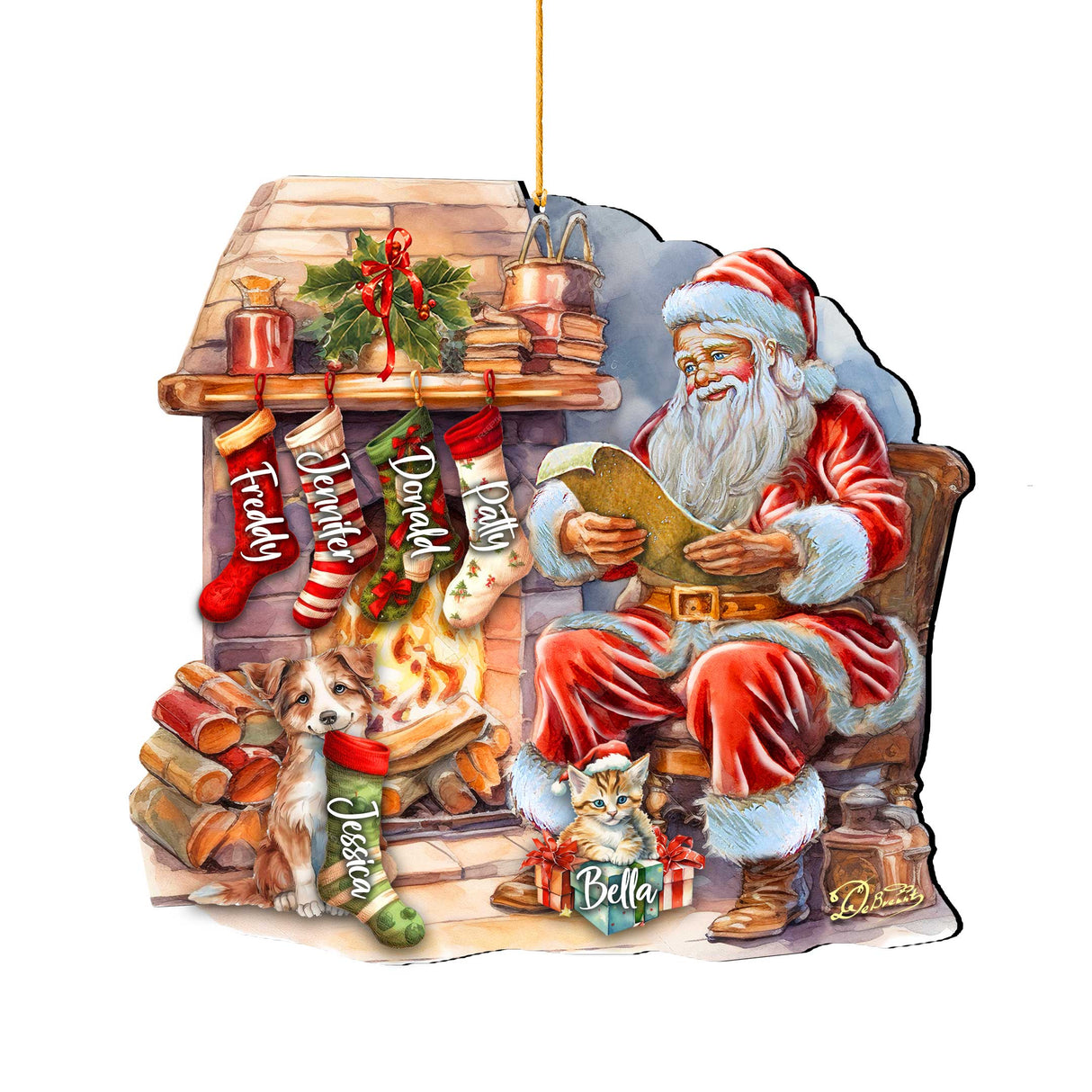 Personalized Santa's List Christmas Ornaments - Family Member Names Wooden Ornaments by G. Debrekht - Christmas Decor - 8652756P