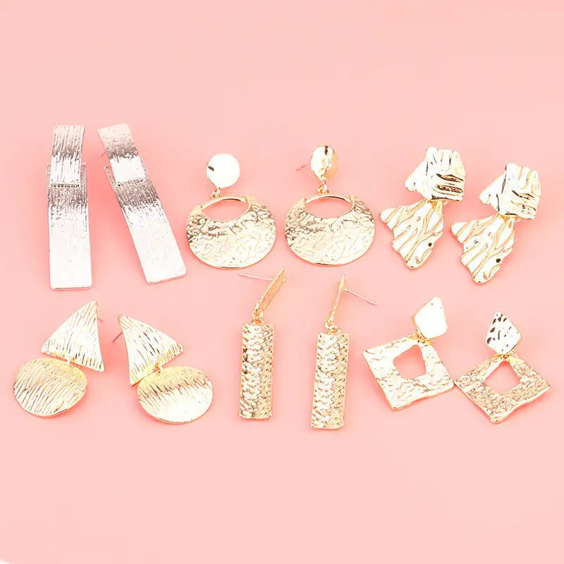 European And American Fashion Exaggerated Irregular Earrings Simple Geometric Female Vintage Earrings - Lootquake