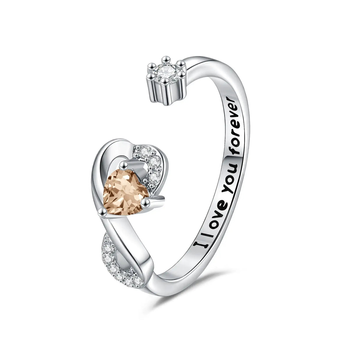 Heart-shaped Birthstone Women's Ring Fashion - Lootquake