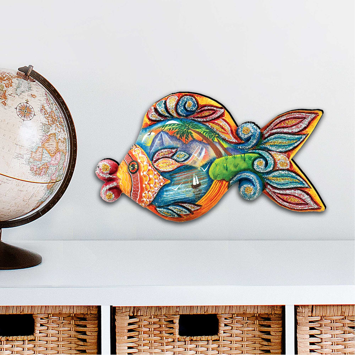 Paradise Fish Beach House Door Decor by G. DeBrekht - Coastal Holiday Decor - 8126161H