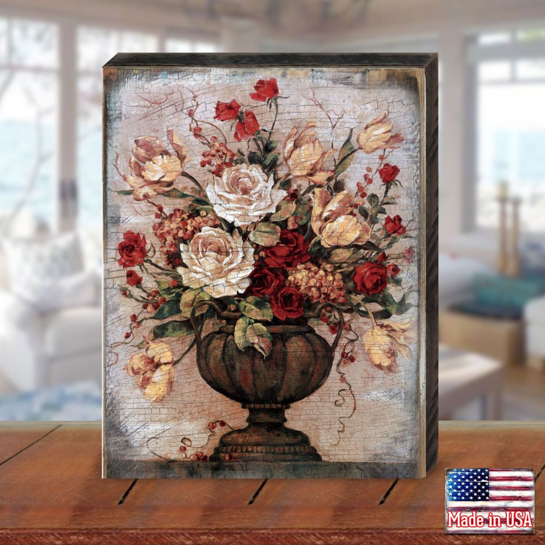 Lavalle Flower Bouquet Wooden Wall Art by Nature Wonders - Love Family Kids Decor - 95307B