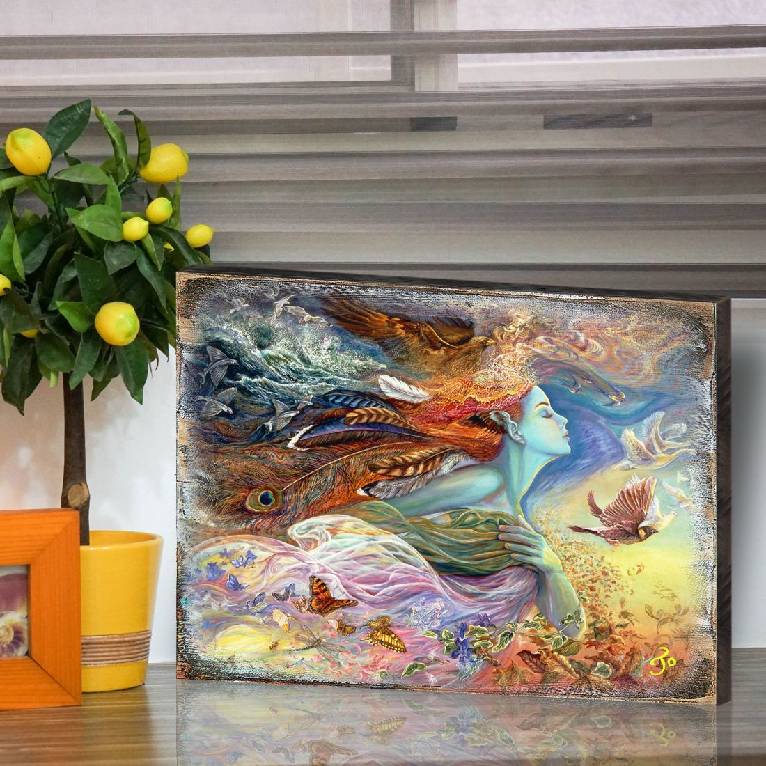 Spirit of Flight Fantasy Wooden Wall Art by Josephine Wall - Fantasy Decor - 852144-JW