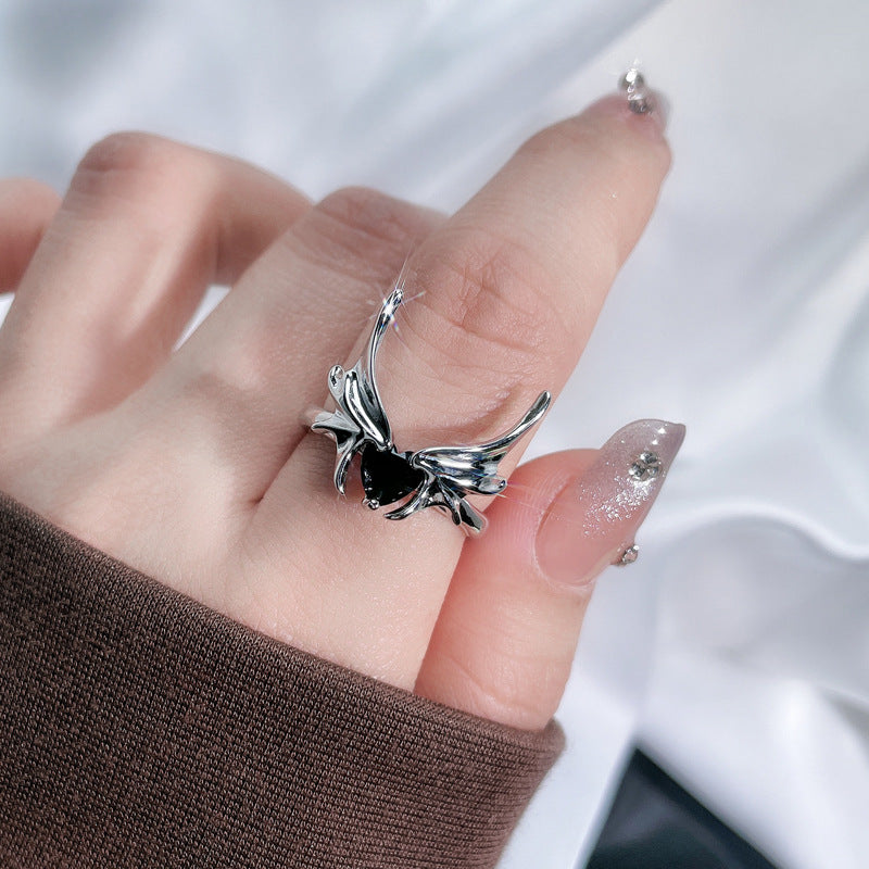Dark Bat Alloy Gothic Adjustable Ring