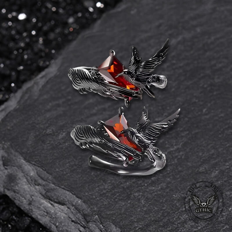 Dark Crow Sweet Cool Style Copper CZ Open Ring