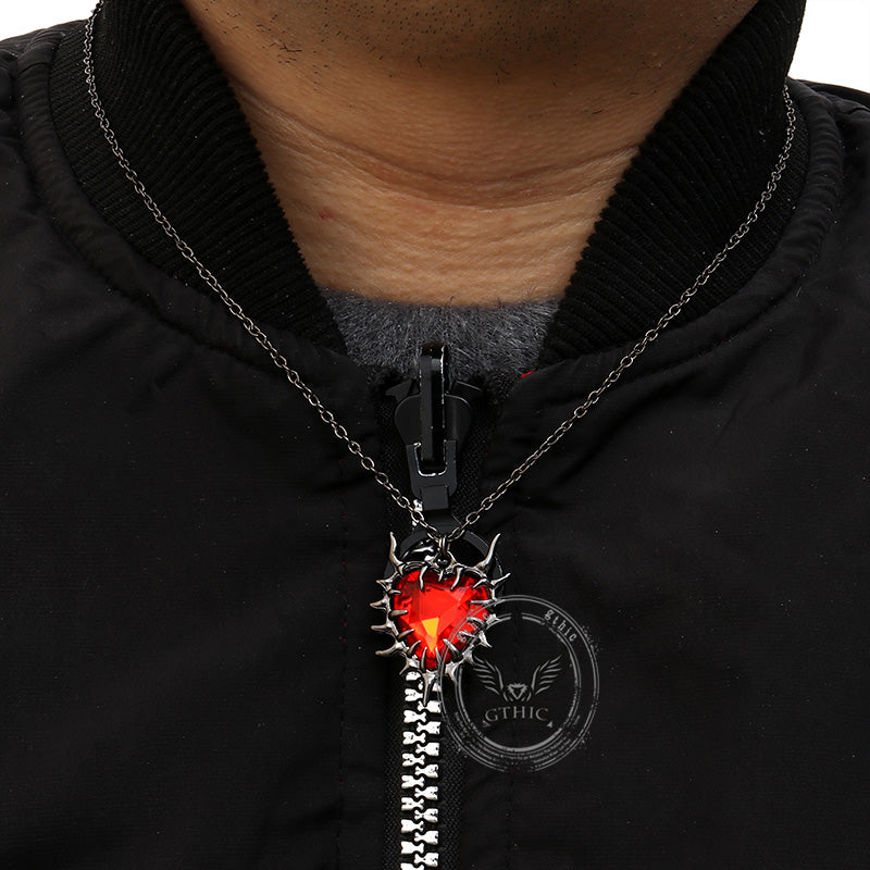 Dark Thorn Heart Alloy Gothic Necklace