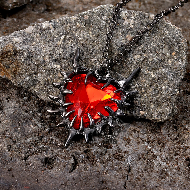 Dark Thorn Heart Alloy Gothic Necklace