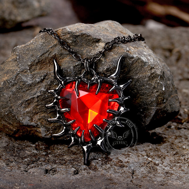 Dark Thorn Heart Alloy Gothic Necklace