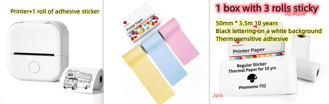 Mini-imprimante portable pour étudiants et amateurs, imprimante d'étiquettes thermique Bluetooth