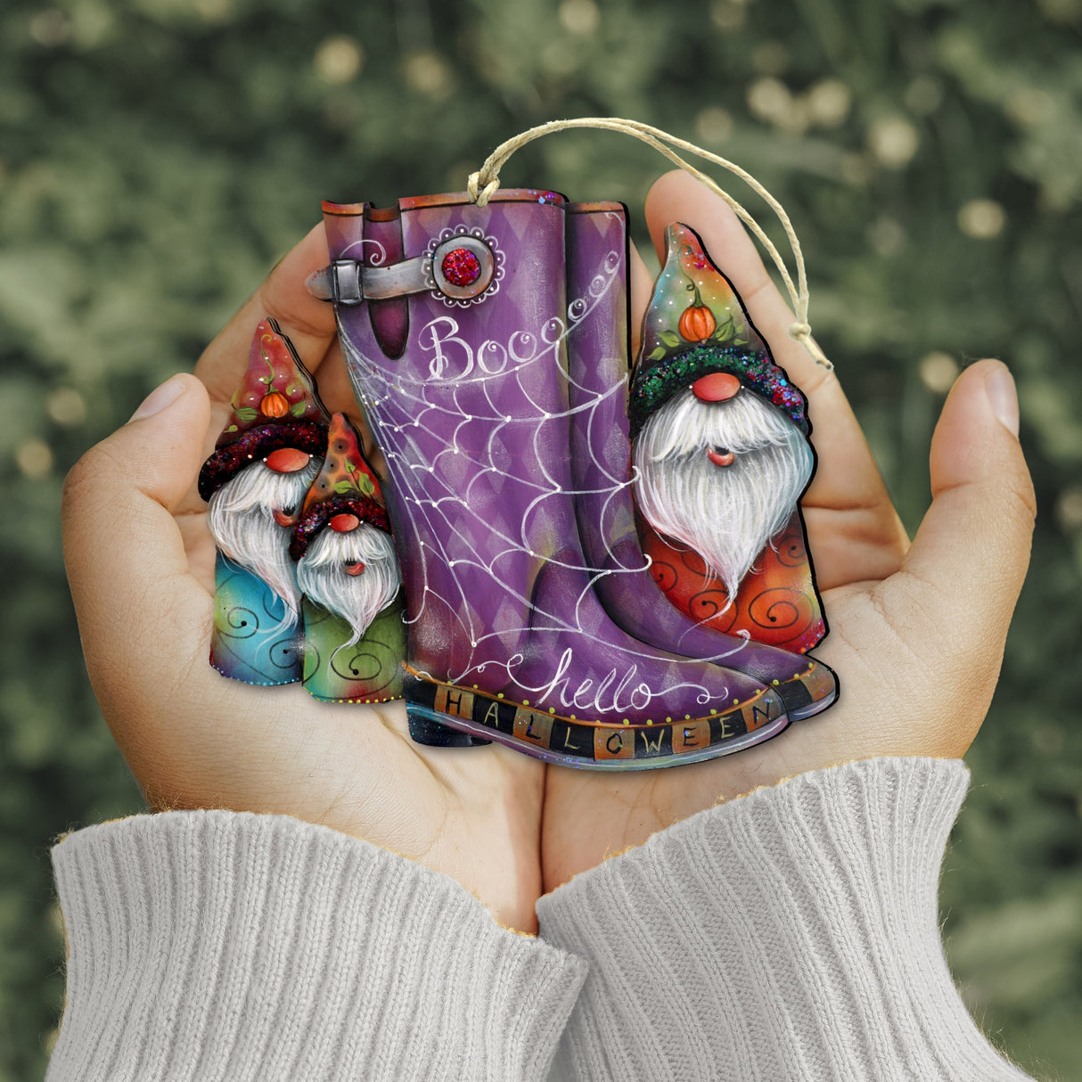 Hello Halloween Boots Wooden Ornaments by Jamie Mills-Price Halloween Decor - 8611062-4-MP