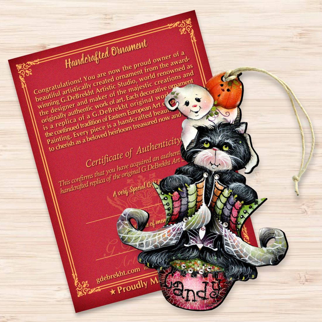 ¡Abucheos espeluznantes! Adornos de madera de Jamie Mills-Price - Decoración de Halloween para Acción de Gracias - 8457409