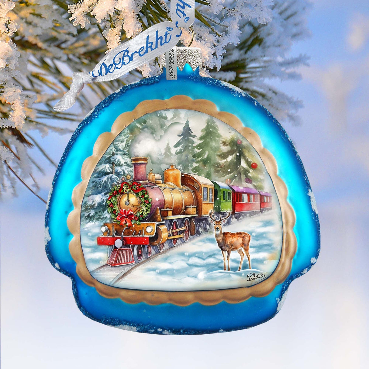 Polar Express Rainbow Glass Ornament by G. Debrekht - Christmas Decor - 756-018