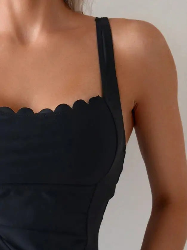 Women's Two-piece Casual Swimsuit P237 Black - Lootquake