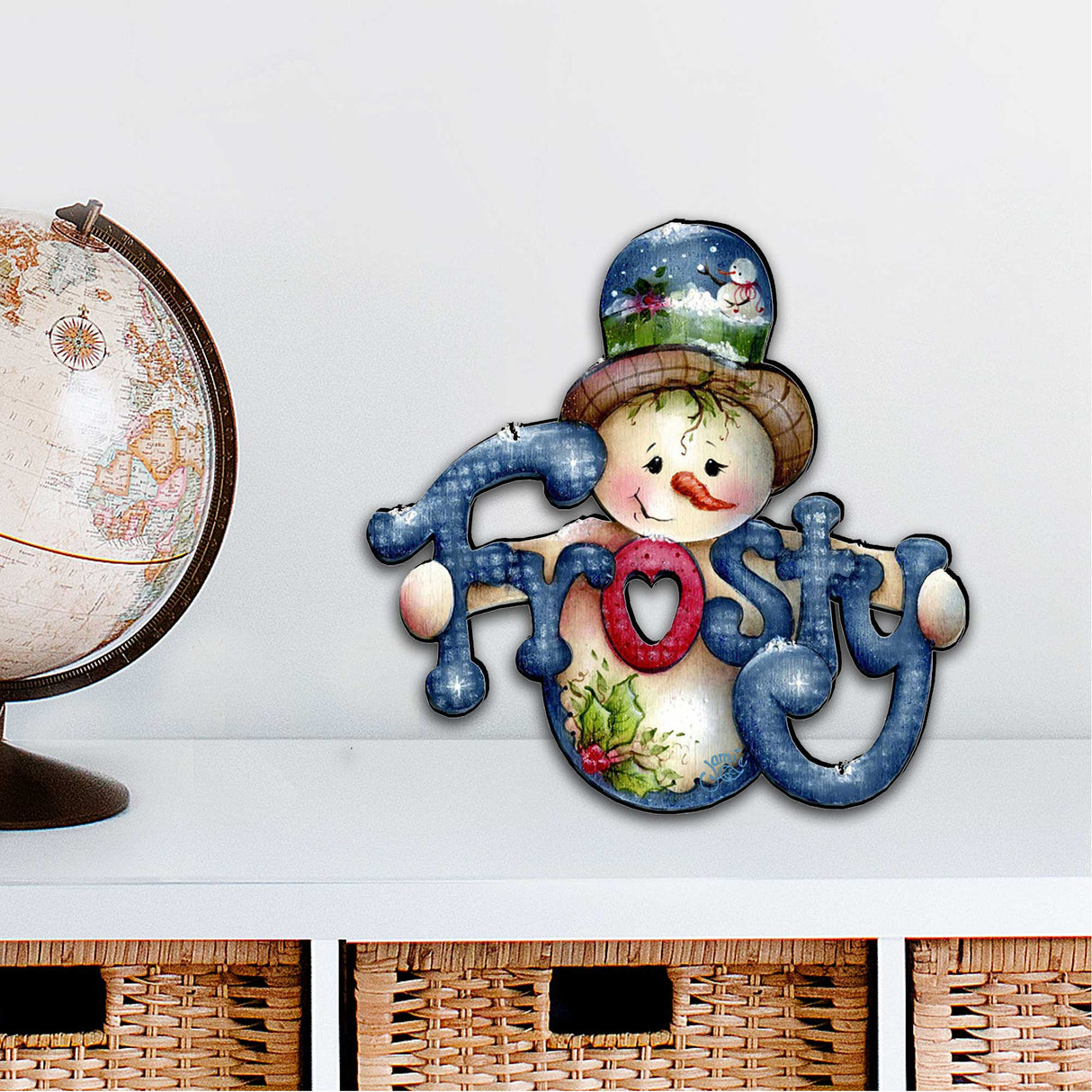 Decoración navideña para puertas de Jamie Mills-Price - Decoración navideña de Papá Noel y muñeco de nieve - 8457505H