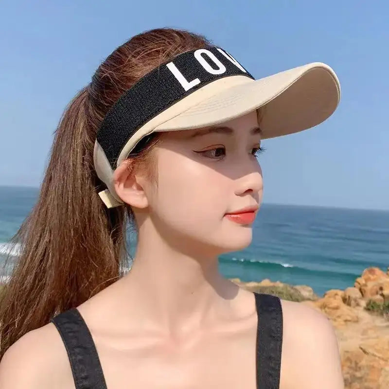 Sunlight Blocker For Summer Letter Without Top LOVED Korean - Lootquake