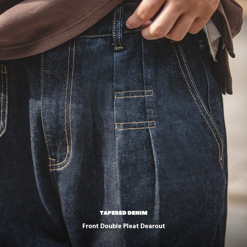 Washed Elastic Waist Loose Jeans - Lootquake