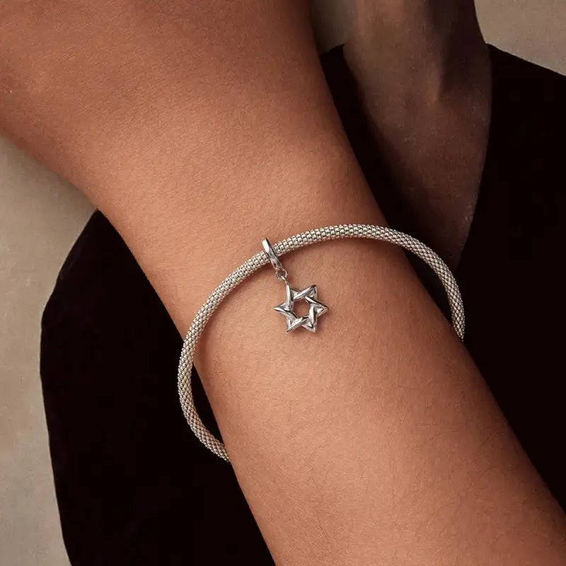 Six-pointed Star Pendant Diy Bracelet String Beads Scattered Beads - Lootquake