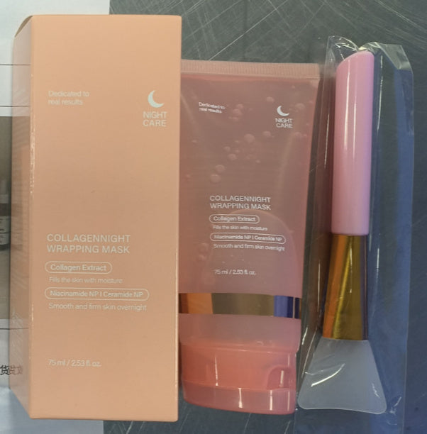 Face Night Mask Collagen Wrapping Mask Natural Ingredients Firming Elasticity & Hydration Anti-wrinkle For Skin Care - Lootquake