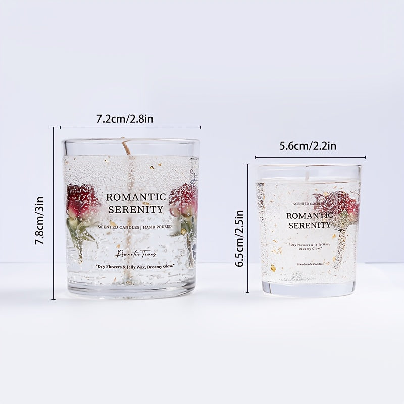 Vela perfumada de gelatina de rosa para aromaterapia, ambiente romántico, ideal para cumpleaños, San Valentín, aniversarios, Acción de Gracias y Navidad. 1 unidad, cera de soja en frasco de vidrio.