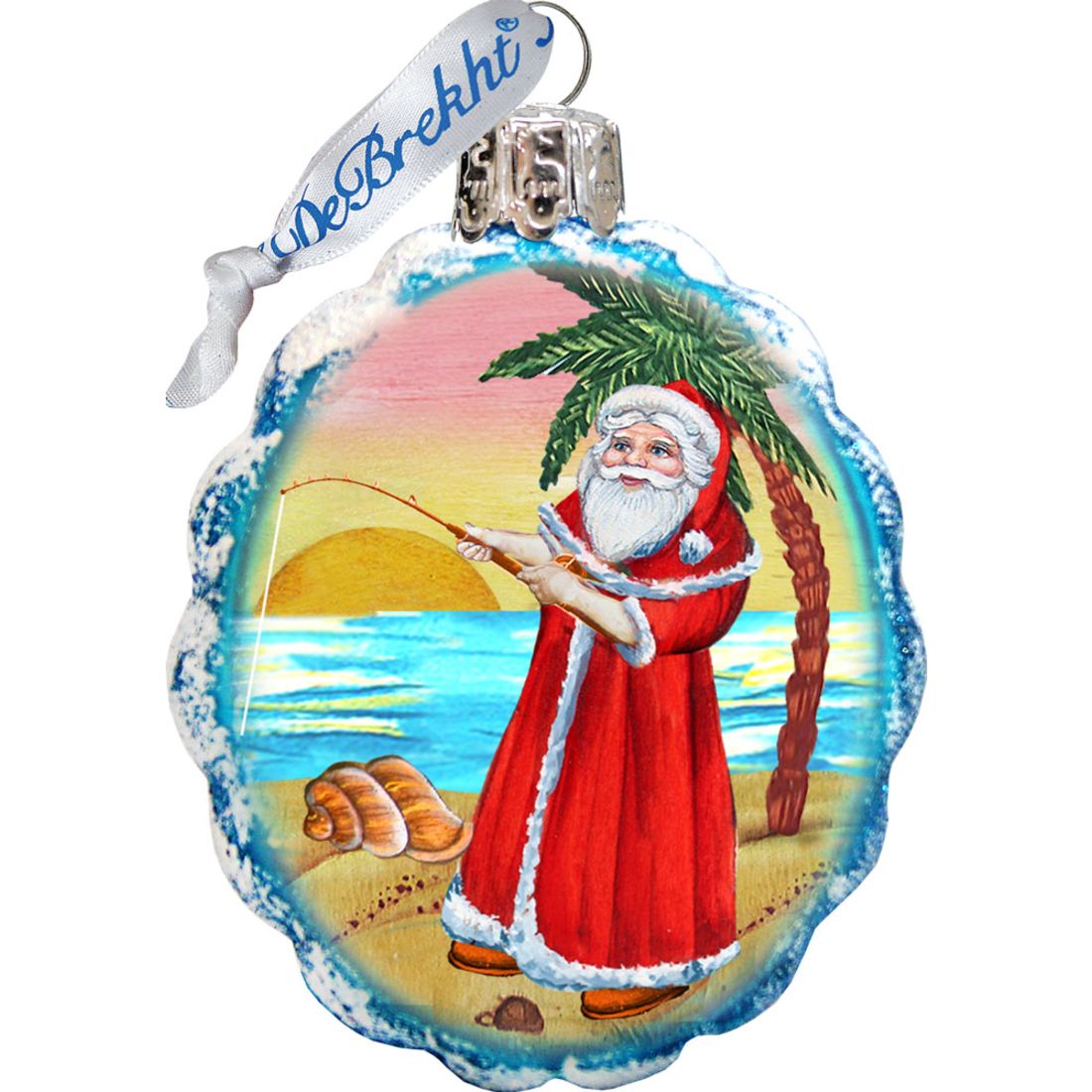 Adornos navideños de vidrio de mercurio (juego de 3) de G. DeBrekht - Decoración navideña costera - 770130S3