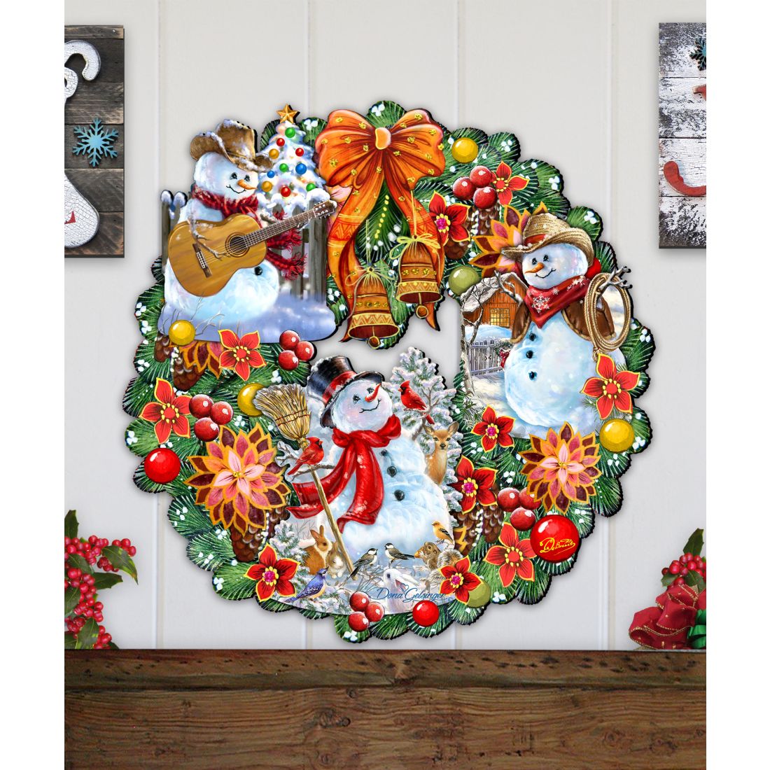 Western Snowy Holiday Door Wreath by D. Gelsinger - Christmas Decor - 8185307-3H-DG