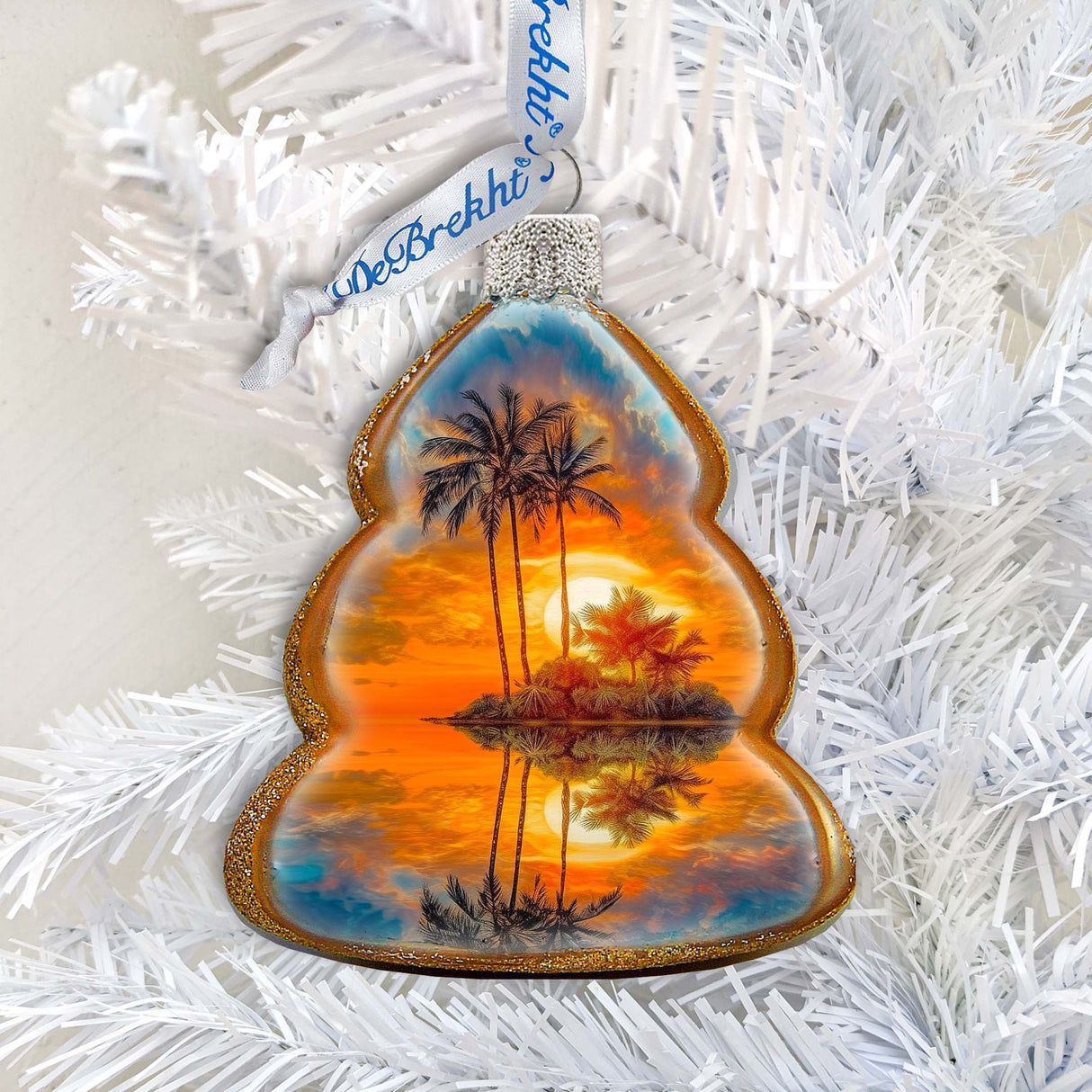 Nautical Christmas Ornaments - Sunset Keepsake Glass Ornaments by G. Debrekht - Christmas Decor - 777412