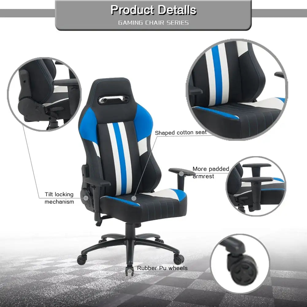 High Back Gaming Chair Racing Office Chair with PU Leather - Lootquake