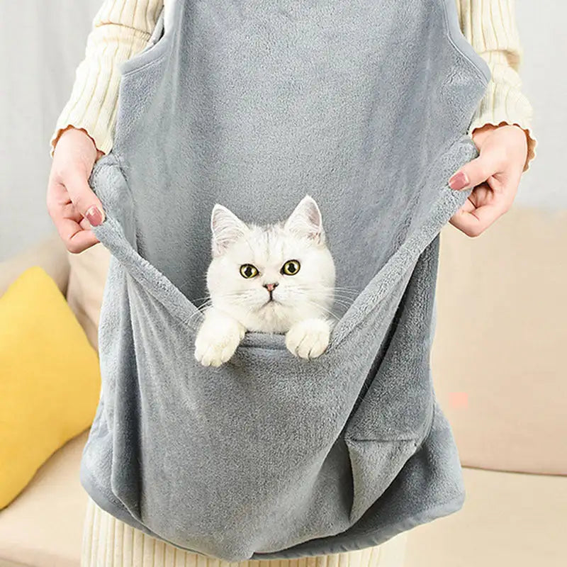 Touch The Cat Clothes Pets Apron Non-stick Anti-grab Soft Plush Camisole Pinafore For Pets - Lootquake