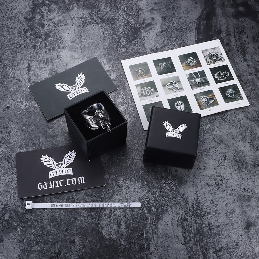 Death Head Moth Stainless Steel Skull Ring