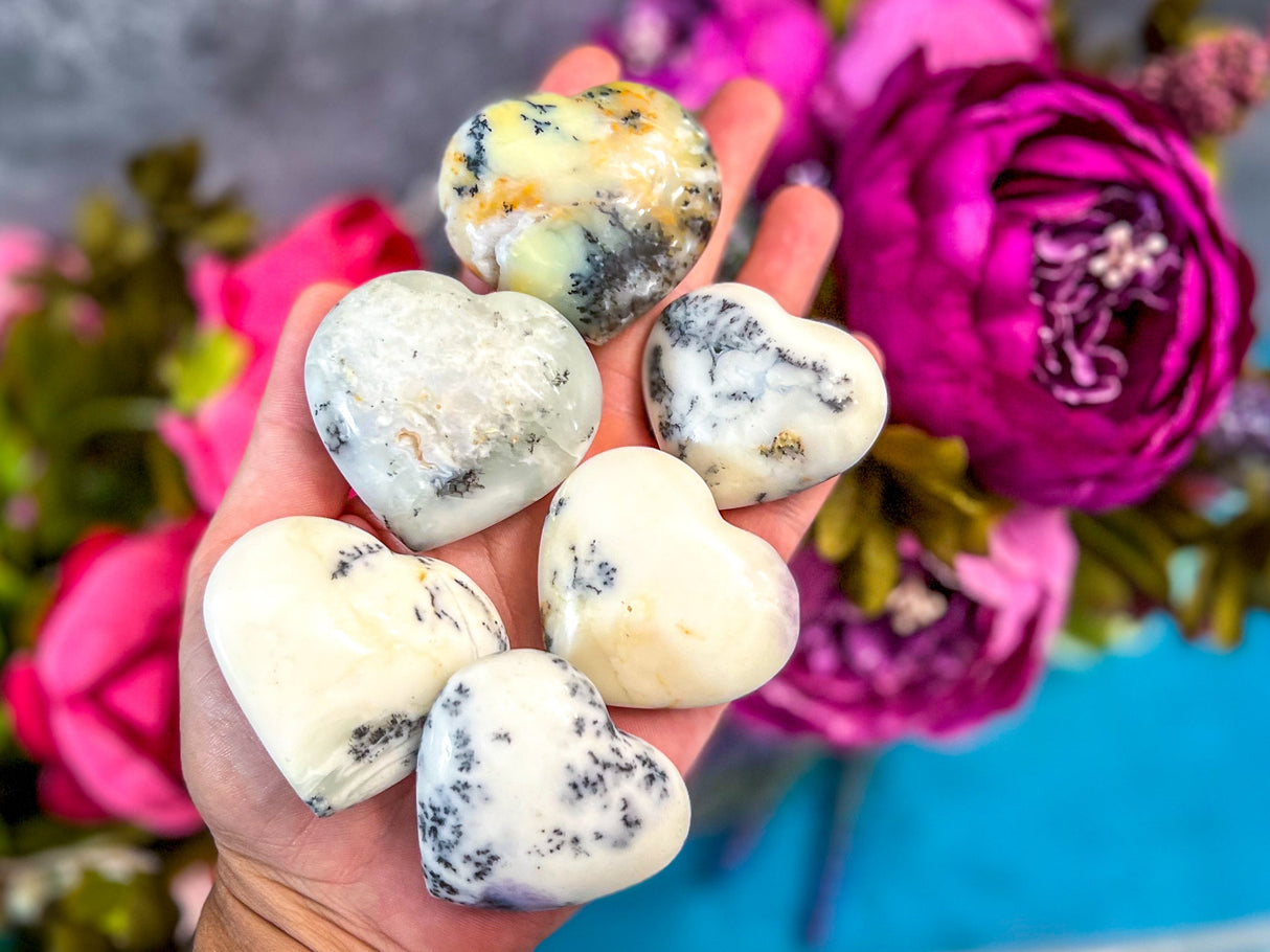 Dendritic Agate Hearts