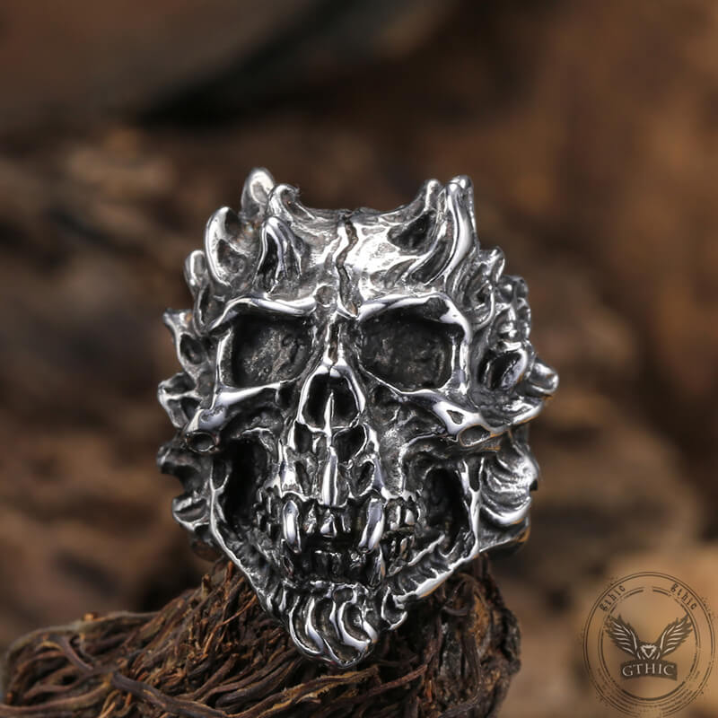 Devil Skull Head Stainless Steel Ring