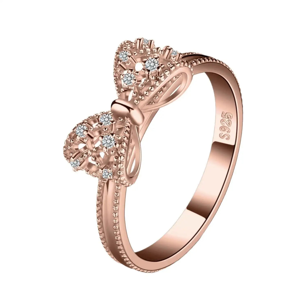 Three-dimensional Bow Ring Women's Rose Gold Simple - Lootquake