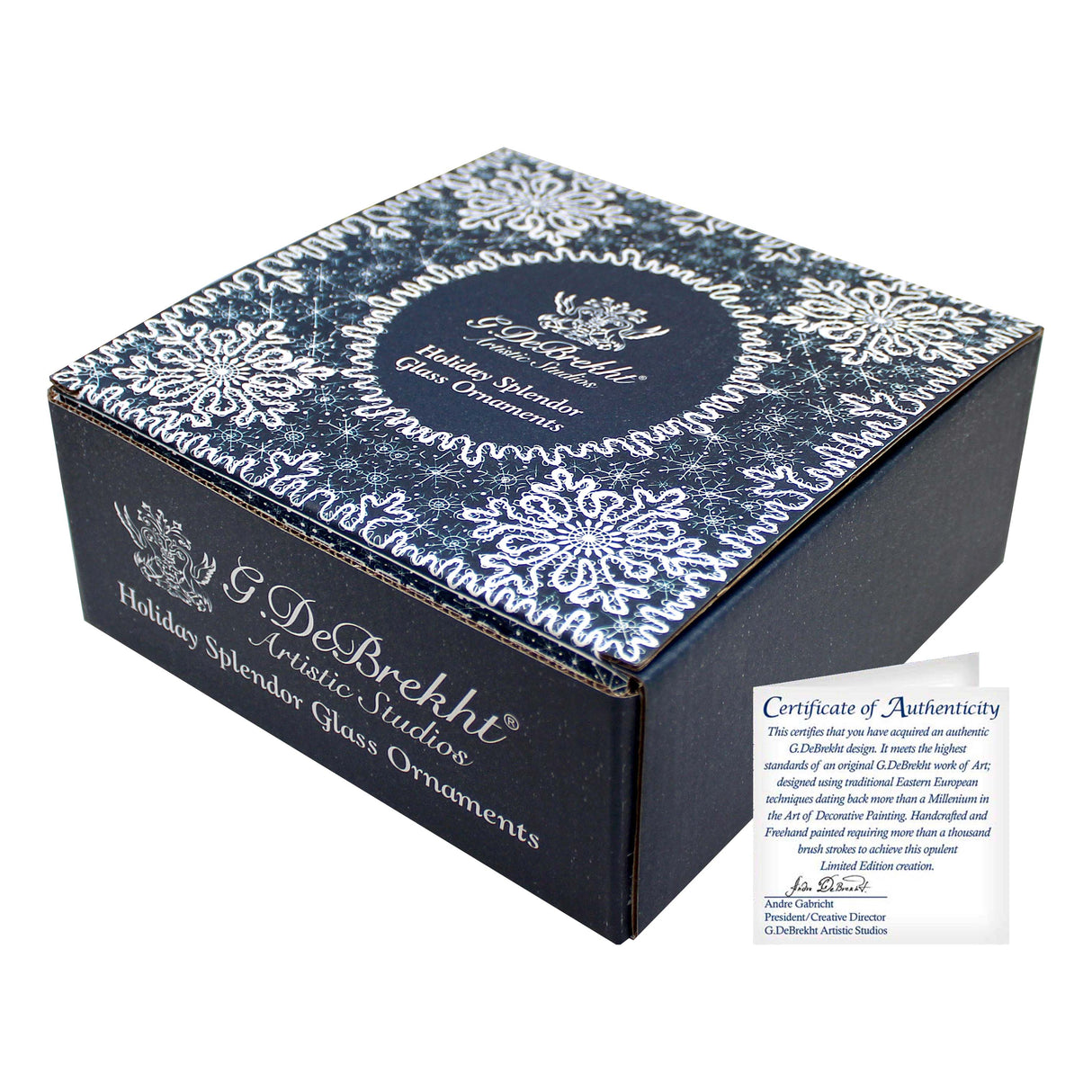 Adorno de cristal con forma de corazón para la Natividad con la Divina Presencia del Ángel, de G. Debrekht - Decoración navideña para la Natividad - 738-094