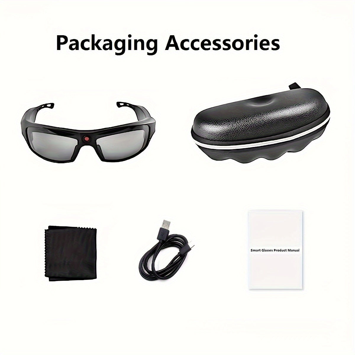 Smart Video Glasses 1080P HD Camera Glasses with Wireless Headset, Open Ear Speaker, AI Real-Time Translation Support 110+ Languages 102° Wide-angle, Sports Outdoor Glasses for Biking, Skiing, Motorcycling, Fishing