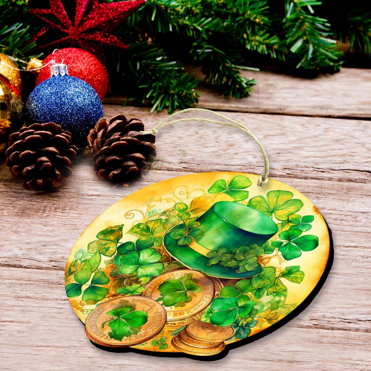 St. Patrick Day Wooden Ornaments by G. DeBrekht Easter Spring Decor - 8652774