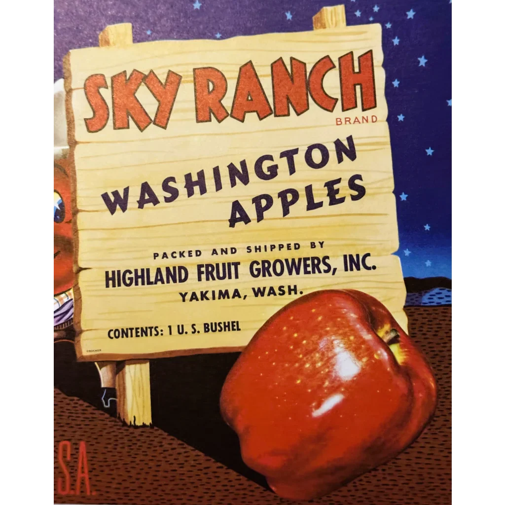 Discover Highland Fruit Growers' Vintage Sky Ranch Apple Label