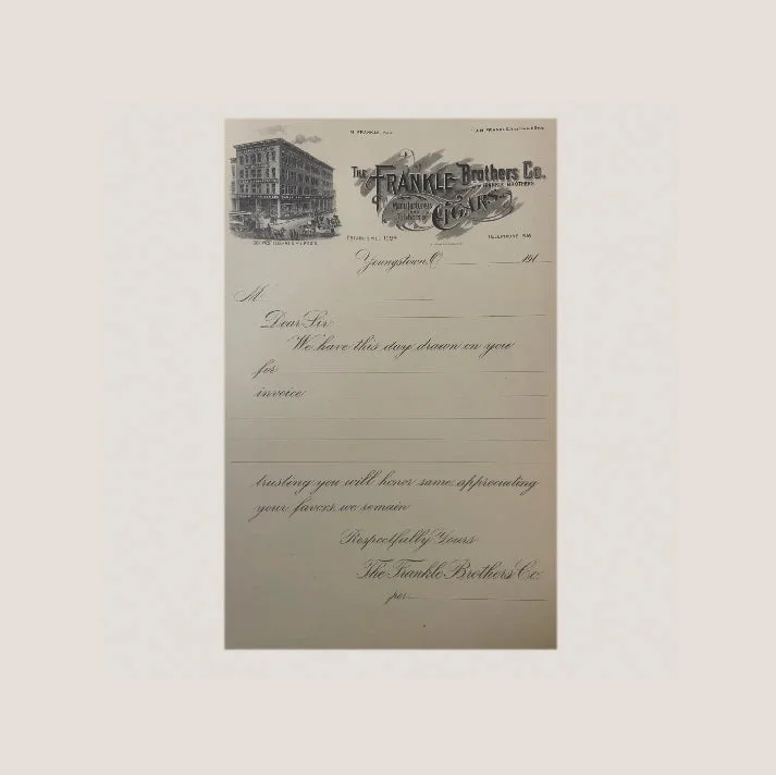 Discover an Antique 1910s Frankle Brothers Cigar Co. Invoice Treasure