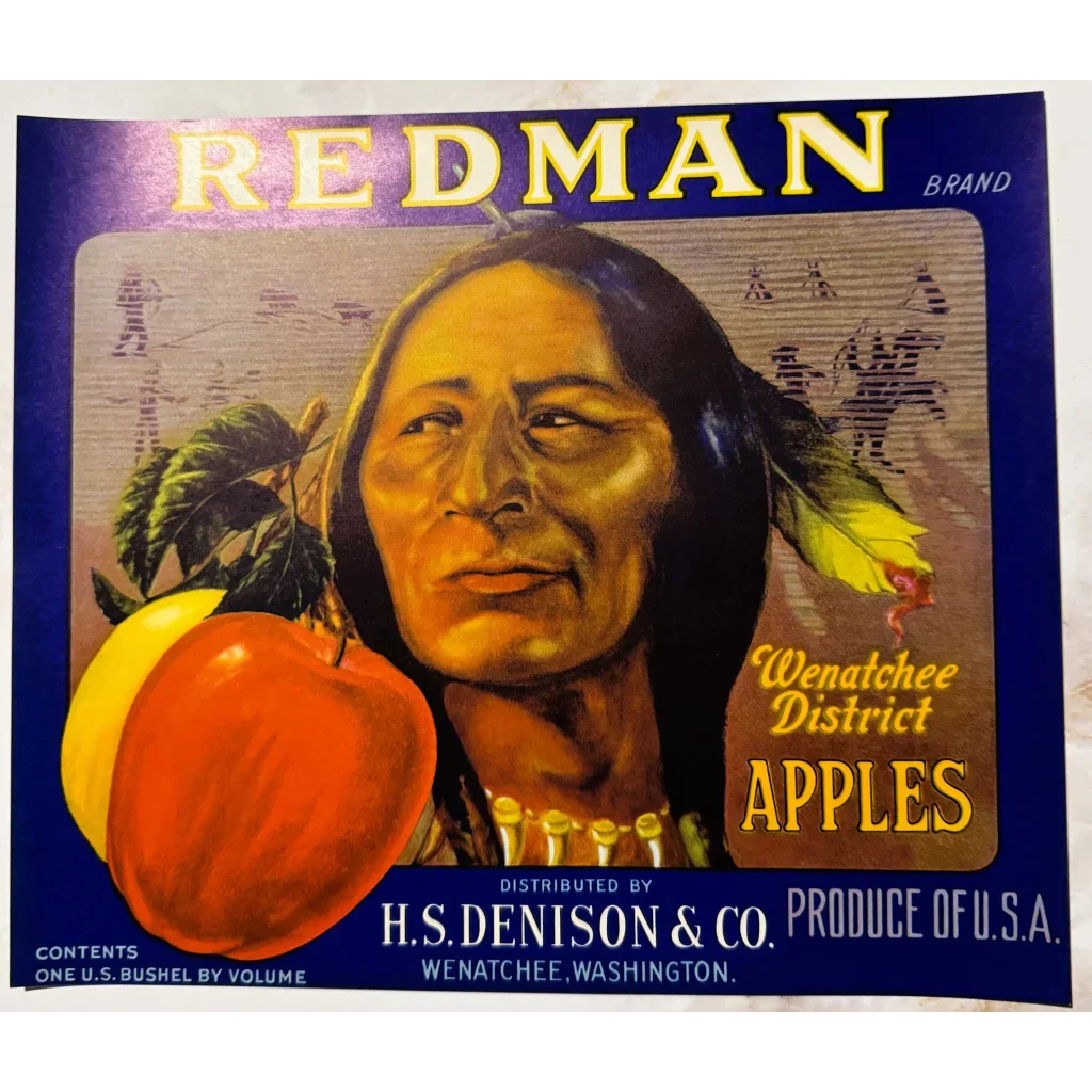 Discover Vintage 1930s Redman Apples Crate Label from Wenatchee
