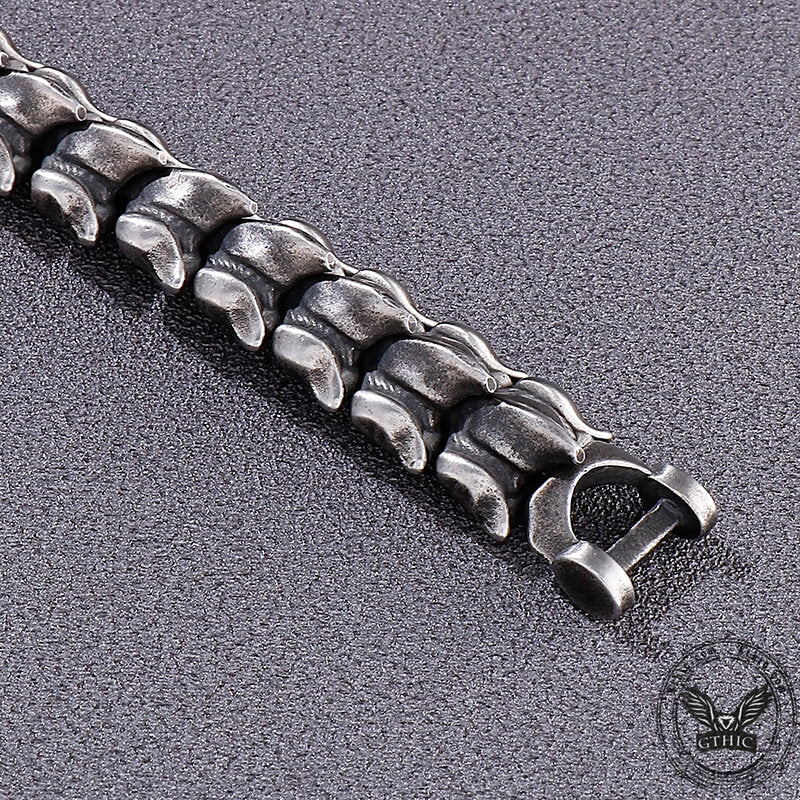 Pulsera de acero inoxidable con diseño de dragón dominante para hombre