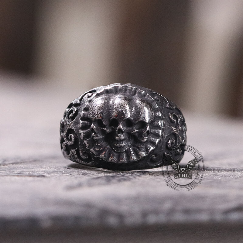Domineering Skulls Stainless Steel Ring