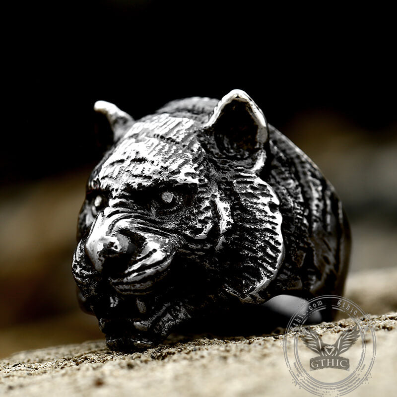 Domineering Tiger Head Stainless Steel Animal Ring