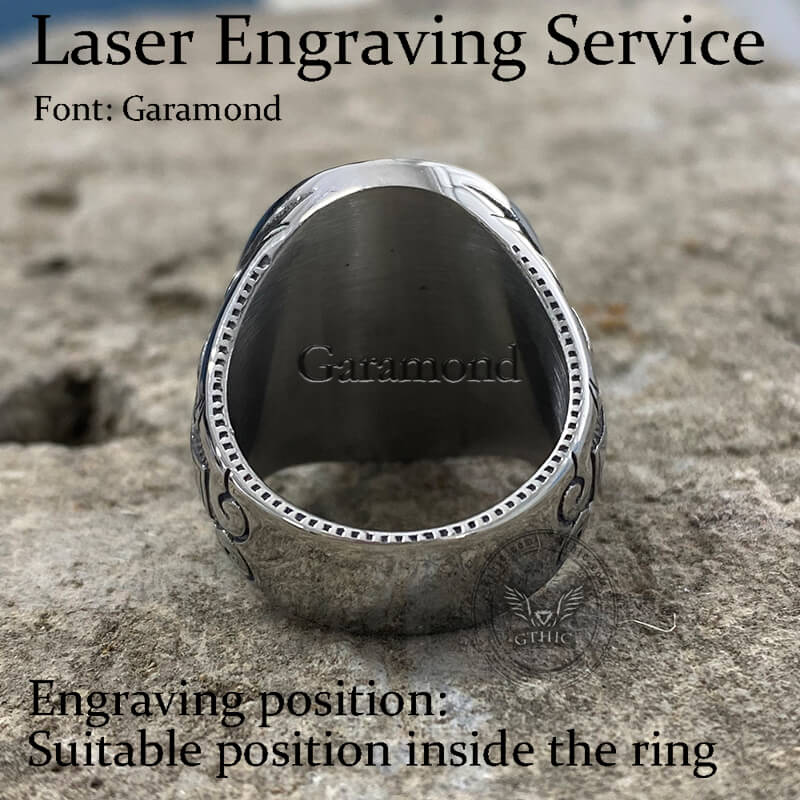 Double-Headed Eagle Ankh Stainless Steel Ring