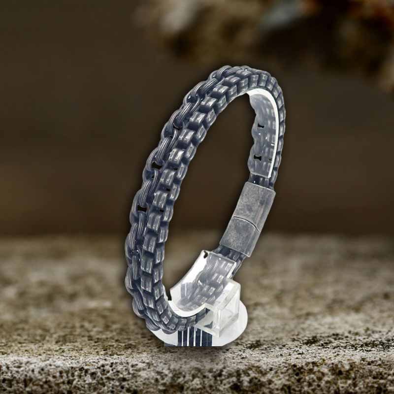 Pulsera de acero inoxidable con cadenas dobles