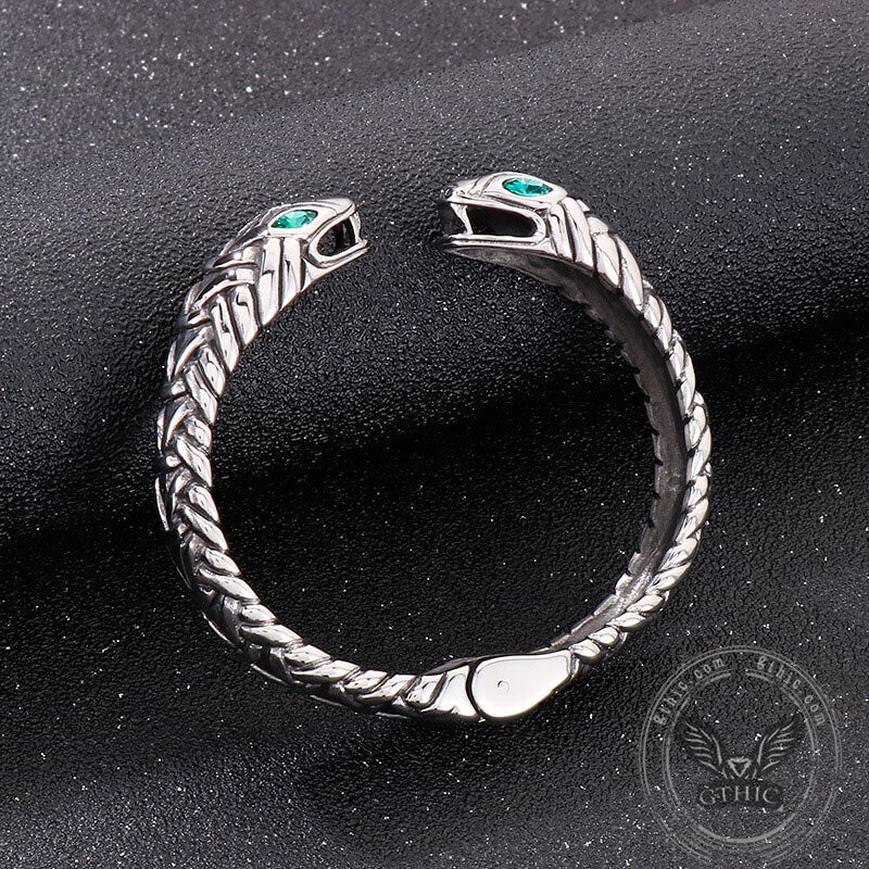 Double Headed Snake Stainless Steel Men's Open Bracelet