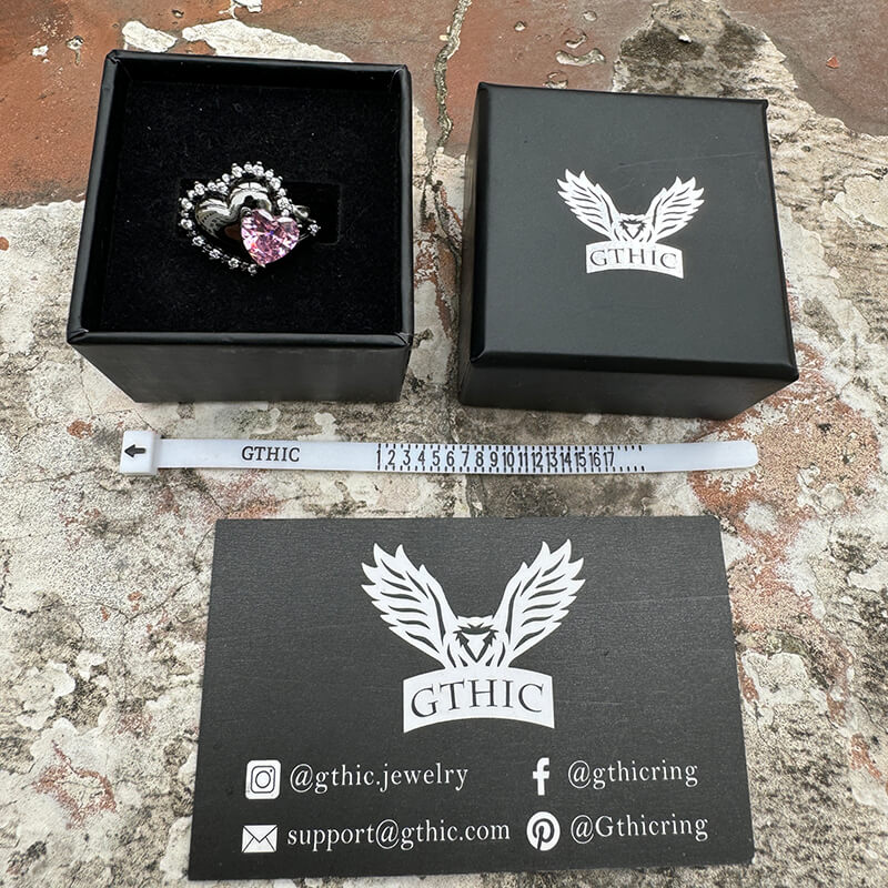 Double Hearts Alloy Open Ring