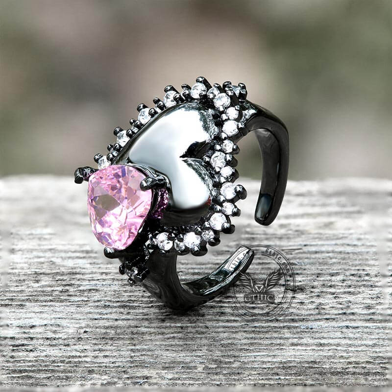 Double Hearts Alloy Open Ring