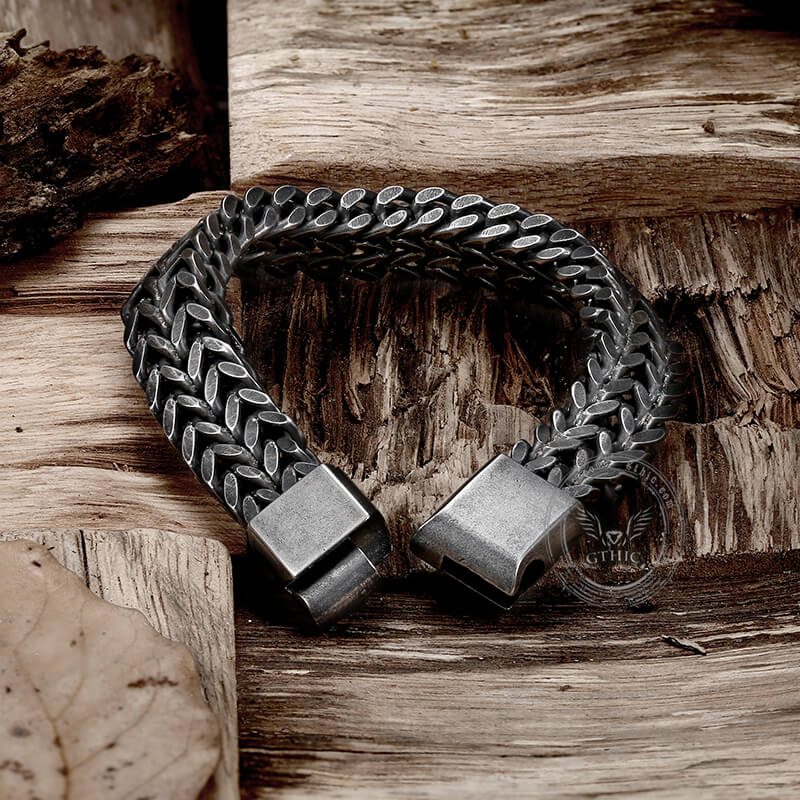 Double Layer Braided Keel Stainless Steel Bracelet