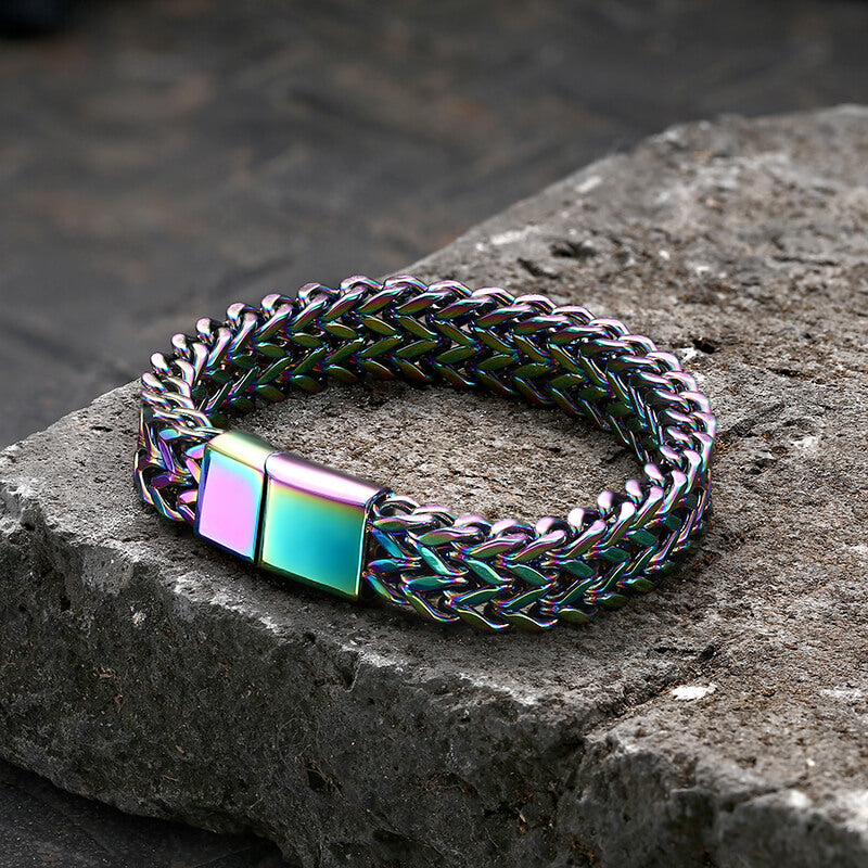 Double Layer Braided Keel Stainless Steel Bracelet