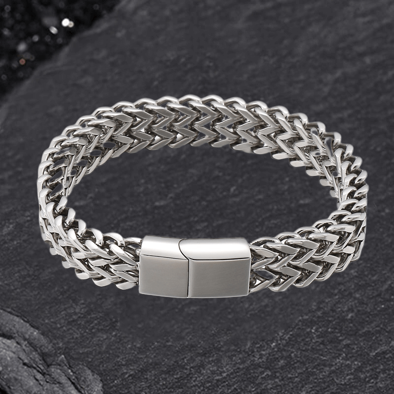 Double Layer Braided Keel Stainless Steel Bracelet