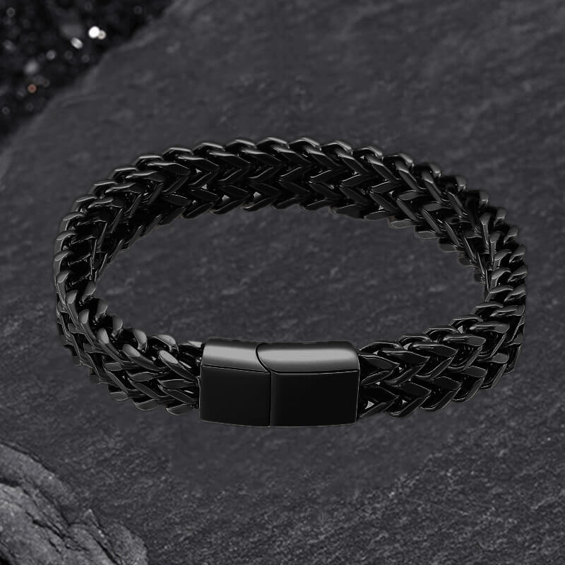 Double Layer Braided Keel Stainless Steel Bracelet