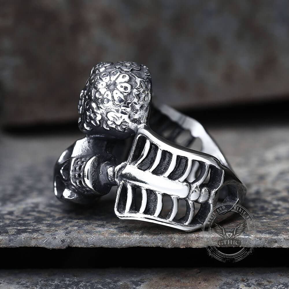 Double Skulls Stainless Steel Ring